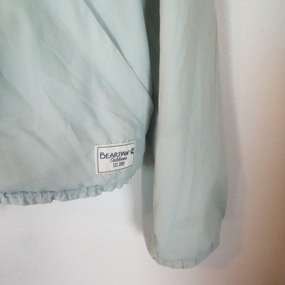 Bearpaw Outdoors Pastel Green Lightweight Hooded Half Zip Jacket Size M Sporty - Picture 6 of 8
